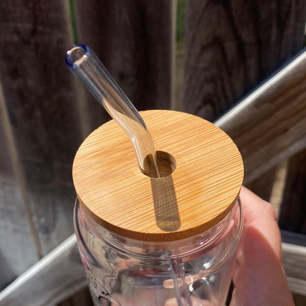 Spooky Mama 16oz Glass Tumbler with Bamboo lid