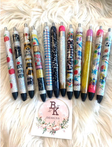Custom teacher pens, glitter pens, teacher pen, gift for teacher, teacher  gifts, custom glitter pen, new teacher gifts, glitter pencil pen