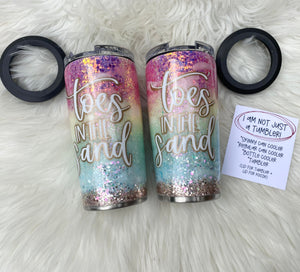 MTO {Toes in the Sand} 4-in-1 Can/Bottle/Skinny can Tumbler