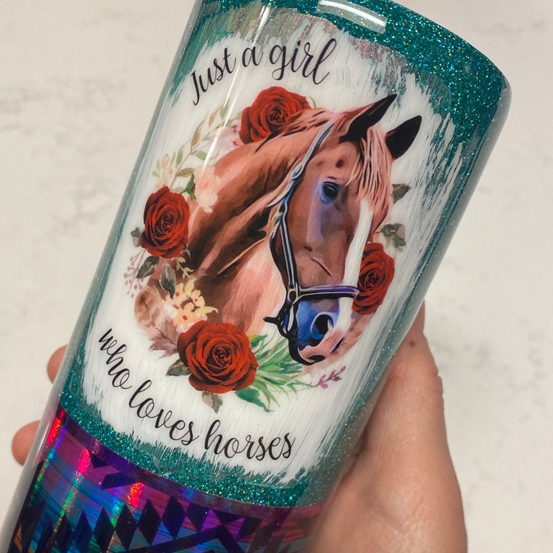 21 RTS {Just a Girl Who Loves Horses} 20oz Skinny Duo Lids