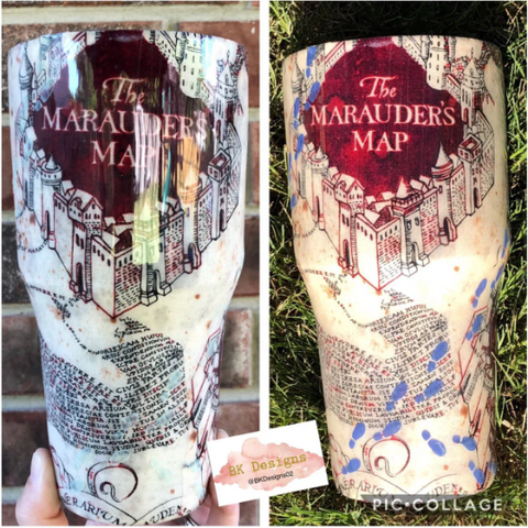 MTO {UV Color-Changing Marauder's Map} - Choose Your Tumbler Style