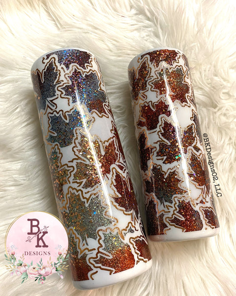 Fall Leaves (30oz skinny tumbler with duo lids)