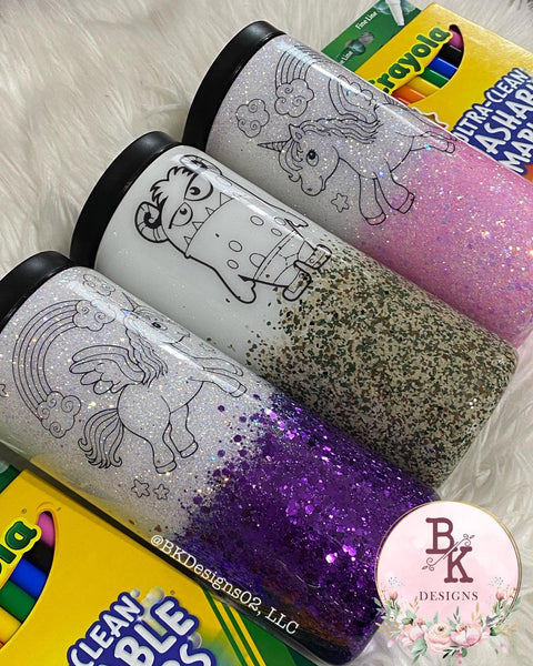 MTO {coloring book} 15oz tumbler with duo lids