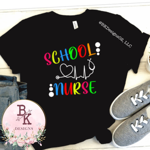 {Colorful School Nurse} Shirt